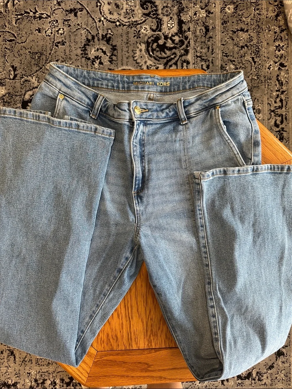 *MICHAEL KORS* Light Blue Denim Jeans w/ Front Split Leg Size 12